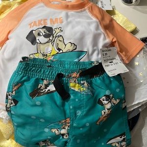 🍄Take me to the beach swim set boys  18 month🍁